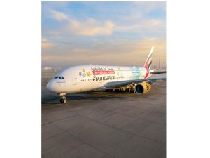 Dedicated A380 livery unveiled, highlighting the Emirates Airline Foundation’s work to improve the lives of children