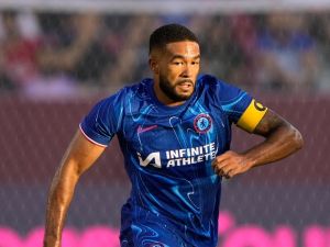 Reece James #24 of Chelsea FC dribbles the ball up field against Wrexham AFC during the first half of a preseason friendly at Levi's Stadium on July 24, 2024 in Santa Clara, California. Thearon W. Henderson/Getty Images/AFP (Photo by Thearon W. Henderson / GETTY IMAGES NORTH AMERICA / Getty Images via AFP)
