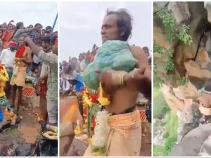 A Hindu priest claims he could fly. (Video screenshots/ X) Hindu priest