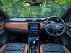The New Magnite is a striking compact SUV with bold, robust design complemented by LED lights, alloy wheels and roof rails powered by efficient turbo engine producing over 160Nm