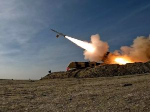 A missile is launched during a military drill at an undisclosed location in southern Iran, shown in a handout picture provided on 19 January 2024 (AFP/Iranian army office) Will Iran attack Israel one day before US elections?