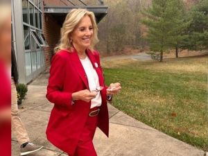 c, wife of current US president Joe Biden. (X) Jill Biden