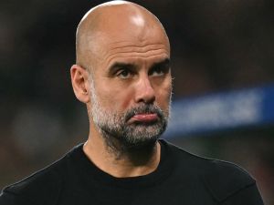 Manchester City's Spanish manager Pep Guardiola reacts on the touchline during the UEFA Champions League, league phase day 4 football match between Sporting Lisbon and Manchester City at the Jose Alvalade stadium in Lisbon on November 5, 2024. (Photo by PATRICIA DE MELO MOREIRA / AFP)