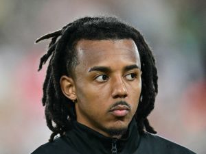 Barcelona's French defender #23 Jules Kounde looks on ahead of the UEFA Champions League 1st round day 1 football match between AS Monaco and FC Barcelona at the Louis II Stadium in the Principality of Monaco on September 19, 2024. (Photo by Miguel MEDINA / AFP)