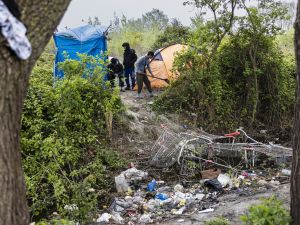 makeshift camp in Loon-Plage, northern France