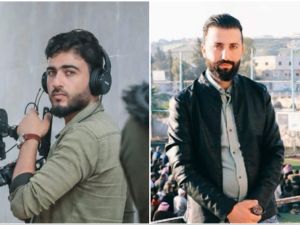 Syrian journalists Ahmad Al-Omar and Alaa Al-Abrash. (X) Syrian journalists