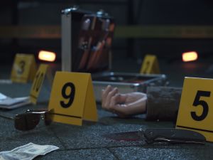 Crime scene of drug dealer murder