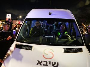 Israeli security and medical personnel transport