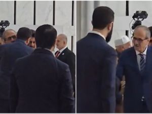 Ahmed al-Sharaa and his father Hussein al-Sharaa during Eid al-Fitr in Damascus. (Video screenshots/X) Ahmed al-Sharaa