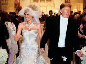 Melania and Donald Trump's wedding. (X/Donald Trump) Melania Trump's wedding dress
