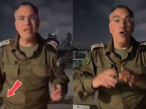 Visible Panic: IDF’s Avichay Adraee shakes during statement after Iranian strikes