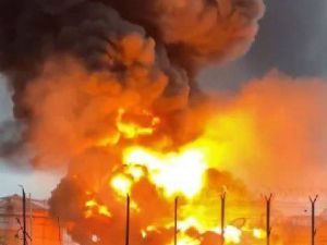 Massive blaze erupts in Russia after Ukrainian drone strike on huge oil depot