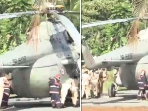 Indian President Droupadi Murmu's helicopter broke. (X/ video screenshot) Indian President Droupadi Murmu