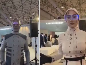 Humans disguised as robots