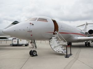 MNG Airlines Bombardier BD-700-1A10 Global Express (9126) display in Istanbul Airshow in Istanbul Ataturk Airport