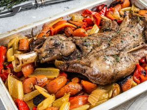 فخذ الخروف المشوي بالفرن