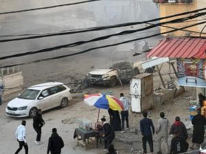 قصف مركبة شرطة