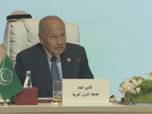 أحمد أبو الغيط خلال اجتماع مجلس جامعة الدول العربية على المستوى الوزاري