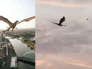"I thought I was hallucinating": Giant Flying dragon over Glasgow triggers social media frenzy