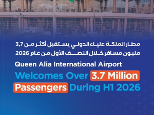 مطار الملكة علياء الدولي يستقبل أكثر من 3,7 مليون مسافر خلال النصف الأول من عام 2026