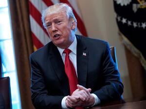 U.S. President Donald Trump speaks on steel and aluminum tariffs during a meeting with industry leaders in the Cabinet Room of the White House on Mar. 1, 2018 in Washington, DC. 
(MANDEL NGAN / AFP)