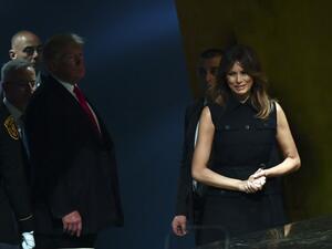 US First Lady Melania Trump arrives with US President Donald Trump as they attend the General Debate of the 73rd session of the General Assembly at the United Nations on September 25, 2018 in New York. 
Nicholas Kamm / AFP