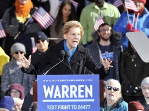 US Senator Elizabeth Warren speaks during her presidential candidacy announcement event at the Everett Mills in Lawrence, MA on February 9, 2019. (AFP/ File)