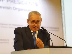 Israeli Prime minister Benjamin Netanyahu speaks during a conference of Presidents of Major American Jewish Organisations, in Jerusalem on February 18 2019. (AFP/ File)