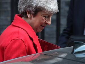 Britain's Prime Minister Theresa May leaves 10 Downing street to take part in the weekly Prime Ministers Questions in the Houses of Parliament in London on February 27, 2019. (AFP/ File)