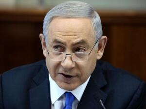 Israeli Prime Minister Benjamin Netanyahu attends the weekly cabinet meeting at his office in Jerusalem on January 10, 2016. (AFP/Gali Tibbon)
