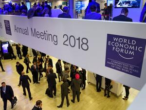 A view inside the Congress Centre during the annual World Economic Forum (WEF) on Jan. 23, 2018 in Davos, eastern Switzerland (Fabrice COFFRINI / AFP)