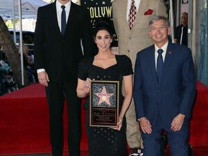Jimmy Kimmel, Sarah Silverman, John C. Reilly and Hollywood Chamber of Commerce, President/CEO Leron Gubler attend her being honored with a Star on the Hollywood Walk of Fame. (AFP/File)