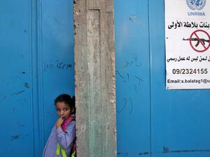 A pupil at a UNRWA school. (AFP / File Photo)