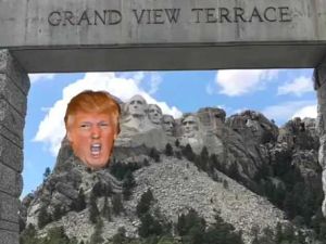 The eldest son of Donald Trump posted an image to his Instagram with the President's head superimposed on Mount Rushmore (Instagram)