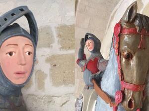 Five-century-old statue of St. George (Twitter)