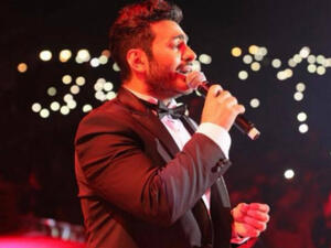 The 'star of generation' Tamer Husni published pictures and videos from the concert and captioned it "Million thanks to the great people of Saudi Arabia" (Source: Tamer Hosny - Facebook)