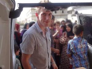 A picture released by the Kassig family on October 4, 2014 shows Peter Kassig somewhere along the Syria border between late 2012 and autumn 2013. (AFP/File)