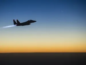 Illustrative photo of a US Air Force F-15E Strike Eagle flying over northern Iraq on September 23, 2014. (AFP/ File Photo)