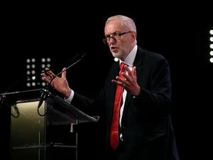 British Labour Party leader Jeremy Corbyn says parliament should decide in the event of a military strike on Syria and not the British government (AFP/File Photo)	