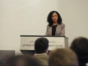 Professor Sahana Udupa during the lecture