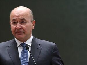 Newly elected Iraqi President Barham Salih delivers a speech in the Baghdad parliament, October 2, 2018. (AFP/File)