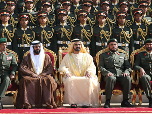 Sheikh Mohammed bin Rashid Al Maktoum attends graduation ceremony of the 37th batch of cadet officers of Zayed II Military College in Al Ain. [Emirates 24/7]