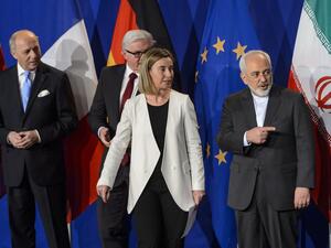 The EU's foreign policy chief Federica Mogherini and Iranian Foreign Minister Javad Zarif (AFP/File Photo)