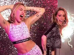 Woah mama! Miley Cyrus and mom Tish got a little naughty for Mother's Day as the Hannah Montana persona twerked while her mom playfully spanked her backside (Source: Miley Cyrus - Instagram)