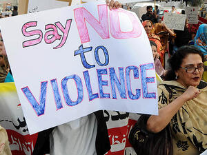 Women march during a rally on violence against women in Lahore. (AFP/ File)