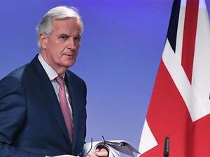 EU chief negotiator Michel Barnier addresses a press conference after his meeting with Britain’s Brexit minister at the European Commission in Brussels. (AFP photo)