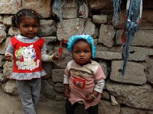 Two Yemeni children pose in the capital Sana'a (AFP/File Photo)	
