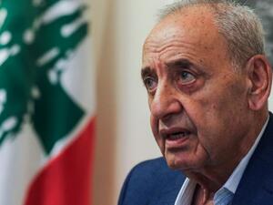 Lebanese Parliament Speaker Nabih Berri gives an interview to AFP. (AFP/ File Photo)