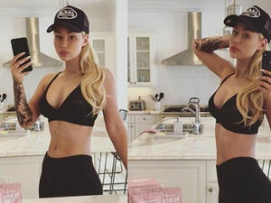 Real or fake? The actress criticised this picture of Iggy which she posted on Instagram showing off her weight loss results (Source: Iggy Azalea - Instagram)