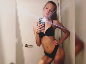 Treating herself: Romee Strijd stripped down to her undergarments and flaunted her enviable gym-honed physique on Tuesday ahead of a massage (Source: Romee Strijd - Instagram)